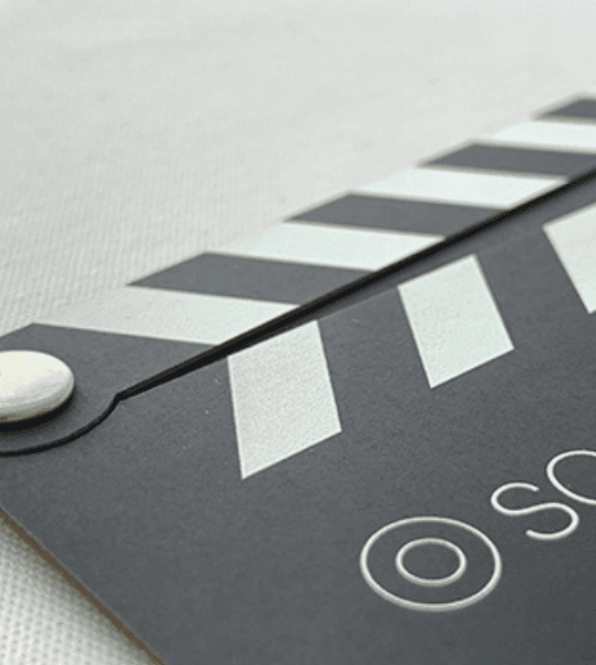 Printed film slate with precision details